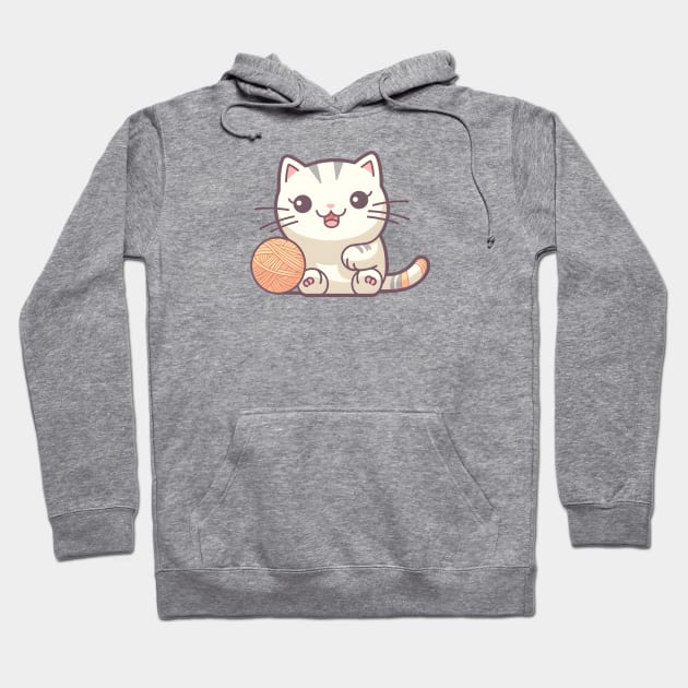 Kawaii Knitter Kitten Hoodie by Serene Simplicity